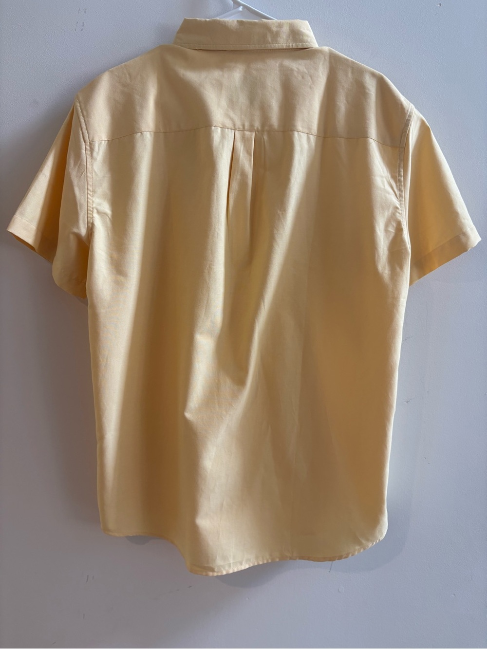 Oxford Men's Short-Sleeve Button-Down Shirt in Pale Yellow - Picture 2 of 6